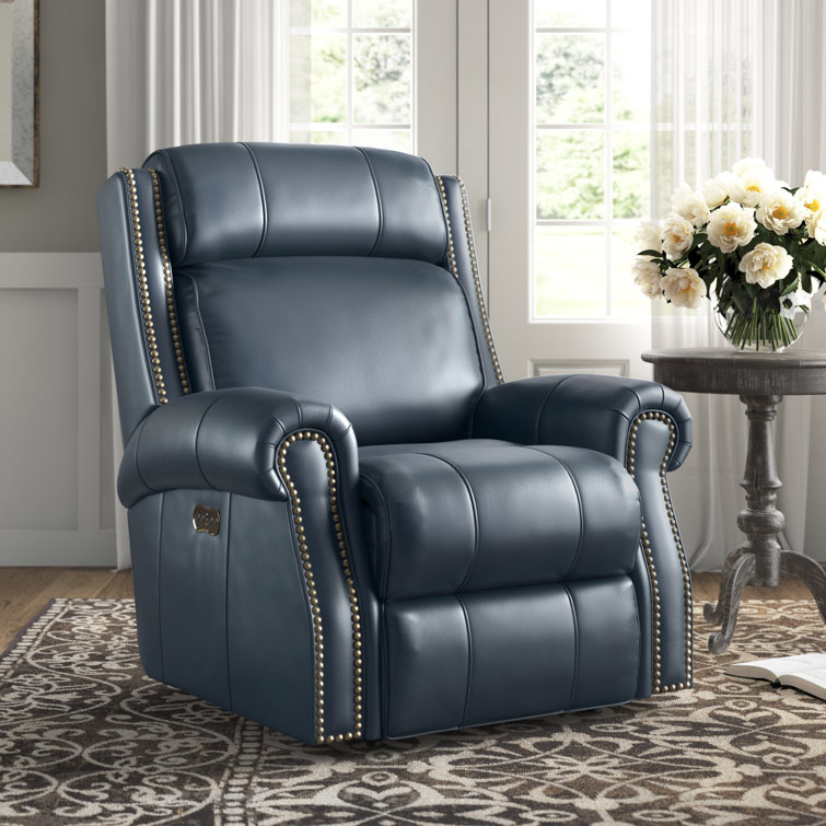 Lark Manor Ahouh Leather Power Recliner Reviews Wayfair